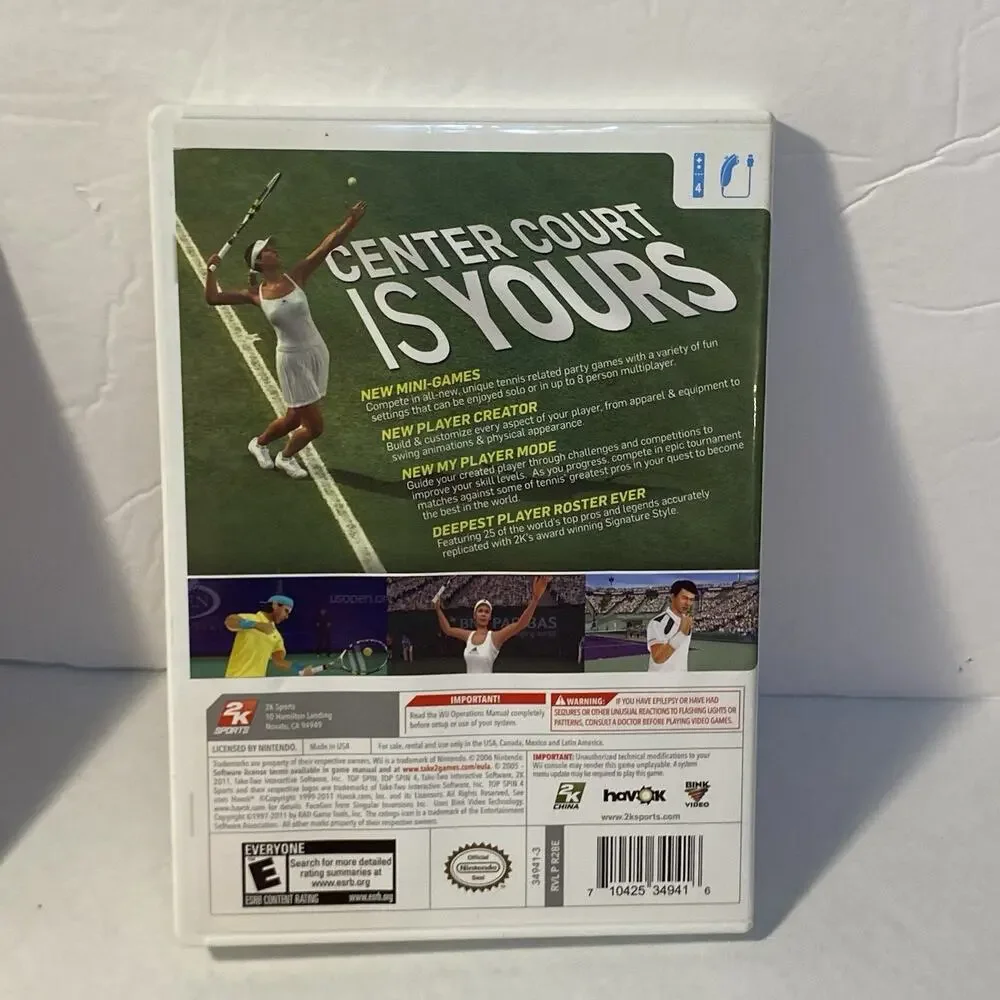 Top Spin 4 Nintendo Wii Game Complete With Manual 2k Sports Preowned